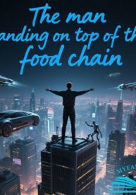 The man standing on top of the food chain